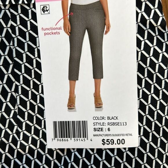 NEW Rafaella Black And White Stretch Capris - Picture 1 of 6
